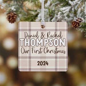 Festive Plaid Personalized Ornament-2.75quot; Metal - 1 Sided - 49259-1M