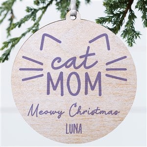 Cat Parent Personalized Ornament- 3.75quot; Wood - 1 Sided - 49260-1W