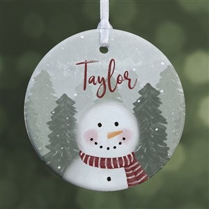 Watercolor Snowman Personalized Ornament-2.85quot; Glossy - 1 Sided - 49261-1S