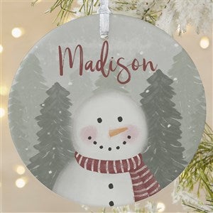 Watercolor Snowman Personalized Ornament-3.75quot; Matte - 1 Sided - 49261-1L