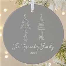 Scripted Christmas Tree Personalized Ornament-3.75 Matte - 1 Sided - 49262-1L