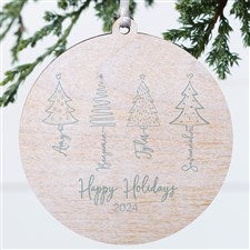 Scripted Christmas Tree Personalized Ornament-3.75 Wood - 1 Sided - 49262-1W