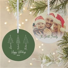 Scripted Christmas Treee Personalized Ornament-3.75 Matte - 2 Sided - 49262-2L