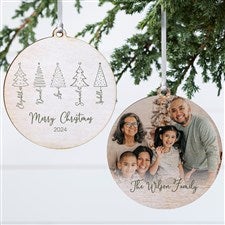 Scripted Christmas Tree Personalized Ornament-3.75quot; Wood - 2 Sided - 49262-2W