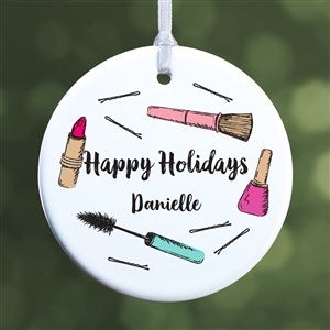 Beauty Queen Makeup Personalized Christmas Ornament - Glossy - 49263-1S