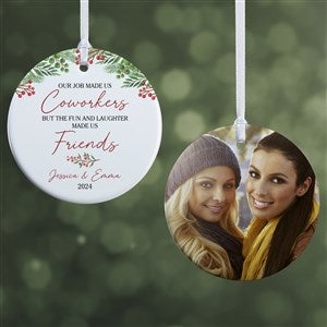 Work Bestie Personalized Photo Ornament- 2.85quot; Glossy - 2 Sided - 49264-2S