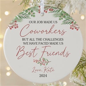 Work Bestie Personalized Ornament- 3.75quot; Matte - 1 Sided - 49264-1L