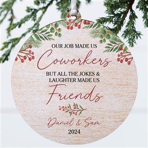 Work Bestie Personalized Ornament- 3.75quot; Wood - 1 Sided - 49264-1W