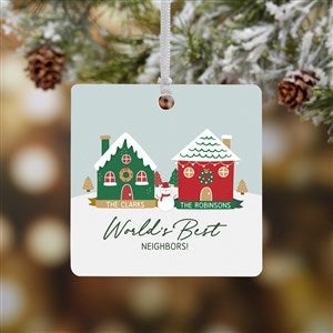 Favorite Neighbor Personalized Square Ornament- 2.75quot; Metal - 1 Sided - 49265-1M