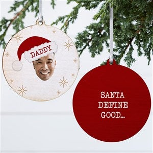 Christmas Character Personalized Photo Ornament- 3.75quot; Wood - 2 Sided - 49267-2W