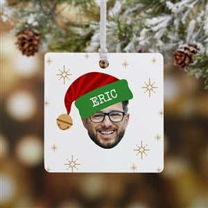 Christmas Character Personalized Photo Square Ornament- 2.75 Metal - 1 Sided - 49267-1M