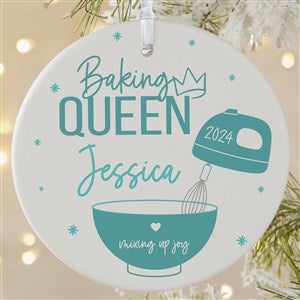 Baking Queen Personalized Ornament- 3.75quot; Matte - 1 Sided - 49268-1L