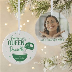 Baking Queen Personalized Ornament- 3.75quot; Matte - 2 Sided - 49268-2L