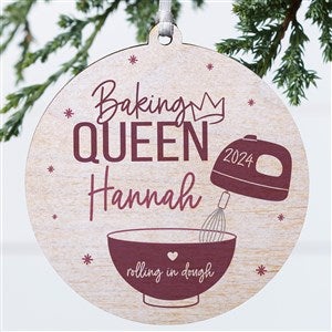 Baking Queen Personalized Ornament- 3.75quot; Wood - 1 Sided - 49268-1W