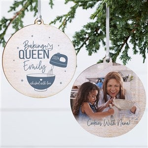 Baking Queen Personalized Ornament- 3.75quot; Wood - 2 Sided - 49268-2W