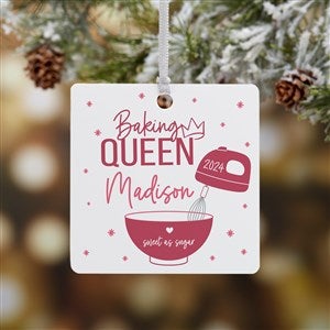 Baking Queen Personalized Square Ornament- 2.75quot; Metal - 1 Sided - 49268-1M