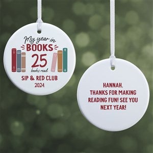 Book Lover Personalized Ornament- 2.85quot; Glossy - 2 Sided - 49269-2S