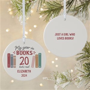 Book Lover Personalized Ornament- 3.75quot; Matte - 2 Sided - 49269-2L