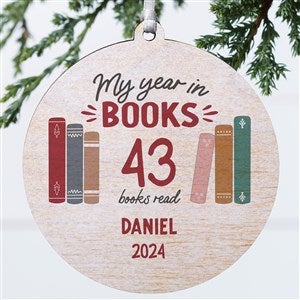 Book Lover Personalized Ornament- 3.75quot; Wood - 1 Sided - 49269-1W