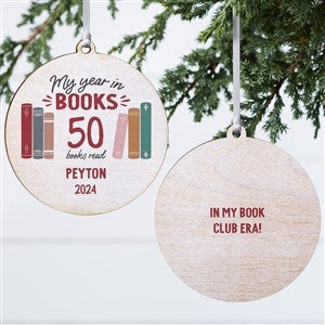 Book Lover Personalized Ornament- 3.75quot; Wood - 2 Sided - 49269-2W