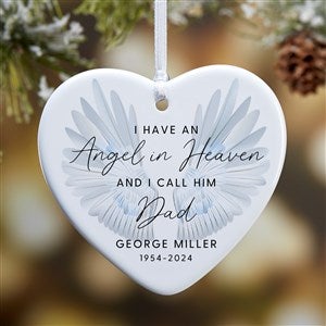 Angel In Heaven Personalized Heart Ornament- 3.25quot; Glossy - 1 Sided - 49276-1