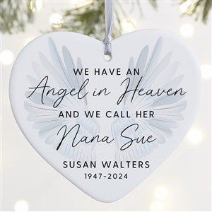 Angel In Heaven Personalized Heart Ornament- 4quot; Matte - 1 Sided - 49276-1L