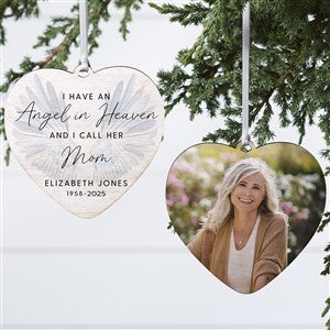 Angel In Heaven Personalized Heart Ornament- 4quot; Wood - 2 Sided - 49276-2W