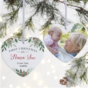 1st Christmas As Grandparents Personalized Heart Ornament-4quot; Matte-2 Sided - 49278-2L