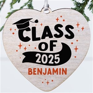 Shining Achievement Personalized Graduation Wood Heart Ornament - 49279-1W