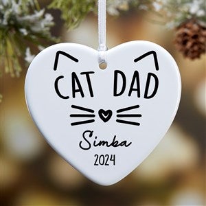 Cat Parent Personalized Heart Ornament- 3.25quot; Glossy - 1 Sided - 49280-1