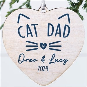 Cat Parent Personalized Heart Ornament- 4quot; Wood - 1 Sided - 49280-1W