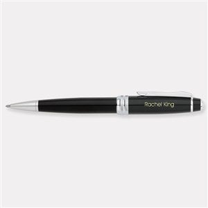 Engraved Cross Bailey Black Lacquer  Chrome Ballpoint Pen - 49303
