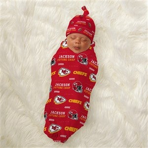 NFL Kansas City Chiefs Personalized Baby Hat  Receiving Blanket Set - 49312-S