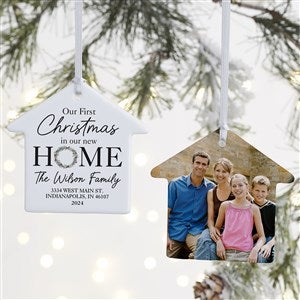 First Christmas In Our Home Personalized House Ornament- 3.25quot; Glossy - 2 Sided - 49328-2