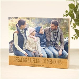 Engraved Statement Acrylic Magnetic Frame with Wood Base - 49341