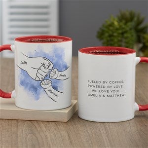 Dads Fist Bump Personalized Coffee Mug 11 oz.- Red - 49355-R