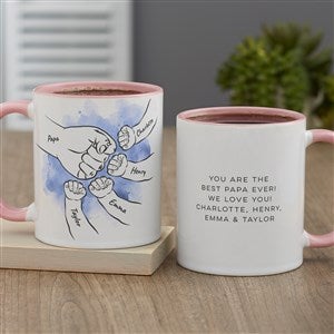 Dads Fist Bump Personalized Coffee Mug 11 oz.- Pink - 49355-P