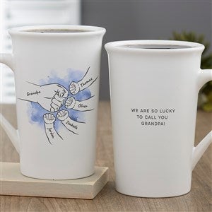 Dads Fist Bump  Personalized Latte Mug 16 oz.- White - 49355-U