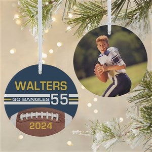 Football Personalized Photo Ornament-3.75quot; Matte - 2 Sided - 49402-2L