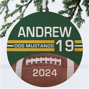 Football Personalized Ornament-3.75quot; Wood - 1 Sided - 49402-1W