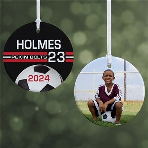 Soccer Personalized Photo Ornament- 2.85quot; Glossy - 2 Sided - 49403-2S