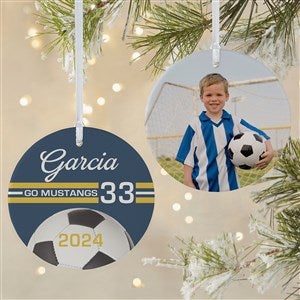 Soccer Personalized Photo Ornament-3.75quot; Matte - 2 Sided - 49403-2L