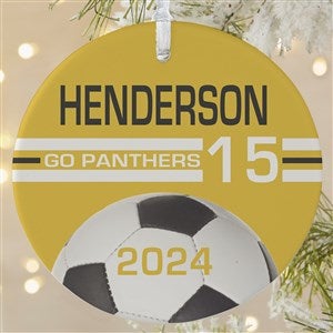 Soccer Personalized Ornament-3.75quot; Matte - 1 Sided - 49403-1L