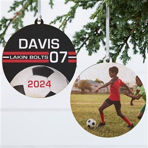 Soccer Personalized Photo Ornament-3.75quot; Wood - 2 Sided - 49403-2W