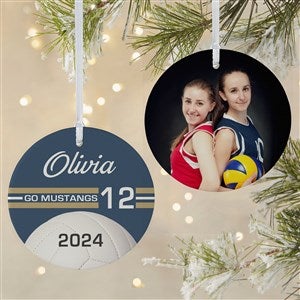 Volleyball Personalized Photo Ornament-3.75quot; Matte - 2 Sided - 49404-2L