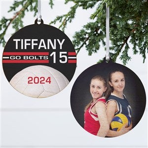 Volleyball Personalized Photo Ornament-3.75quot; Wood - 2 Sided - 49404-2W