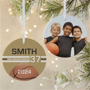 Basketball Personalized Photo Ornament-3.75quot; Matte - 2 Sided - 49405-2L