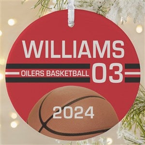 Basketball Personalized Ornament-3.75quot; Matte - 1 Sided - 49405-1L