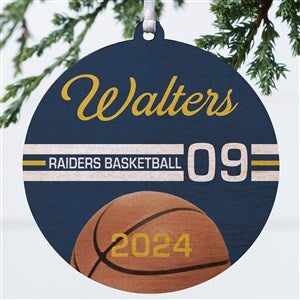 Basketball Personalized Ornament-3.75quot; Wood - 1 Sided - 49405-1W