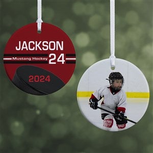 Hockey Personalized Photo Ornament- 2.85quot; Glossy - 2 Sided - 49406-2S